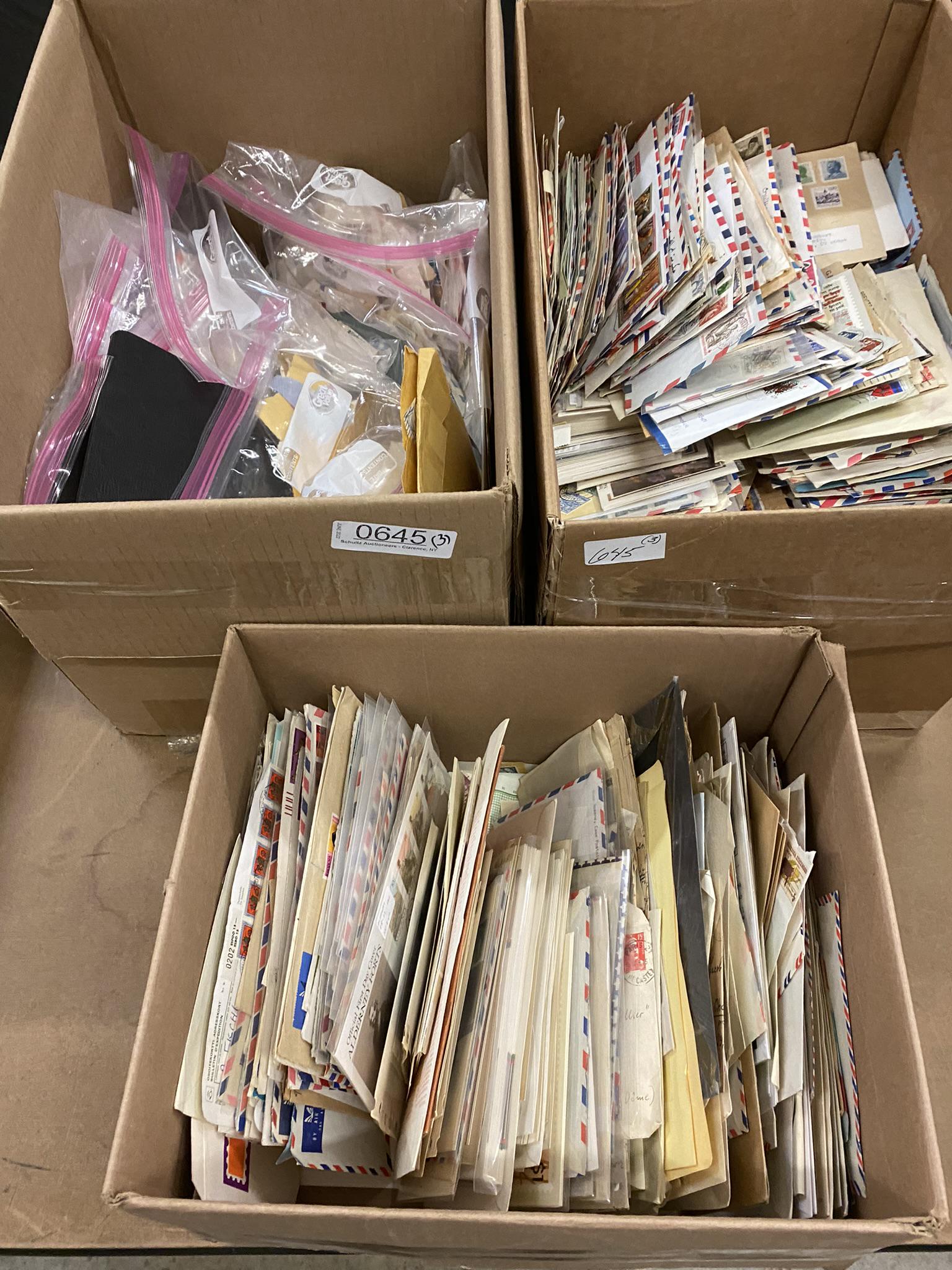 3 Boxes of Used US and Foreign Stamps (1 of 10)