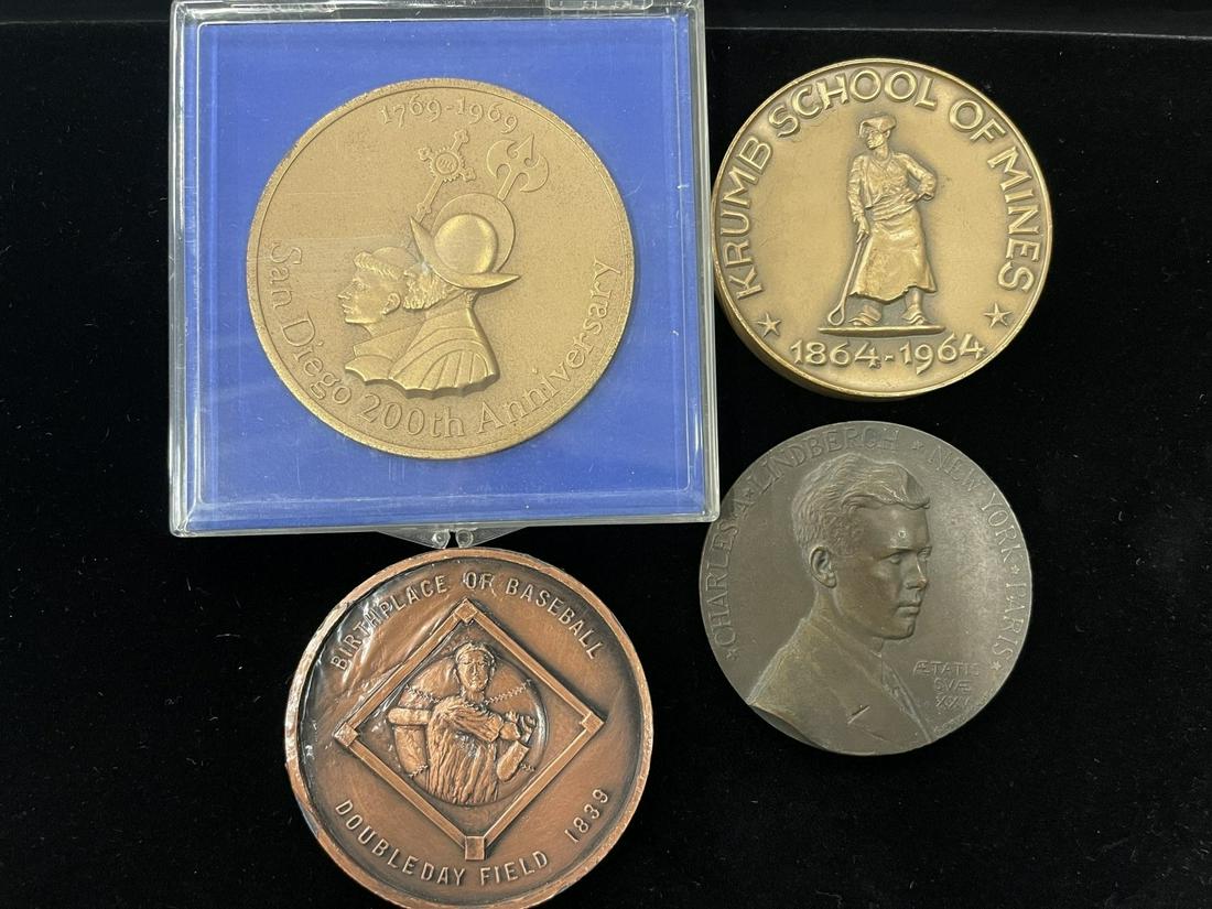 3 Bronze Medals inc. Charles Lindbergh (1 of 6)