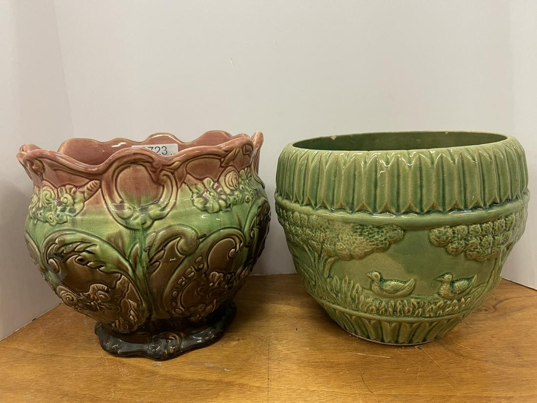 Majolica Jardiniere and Pottery Planter (1 of 6)