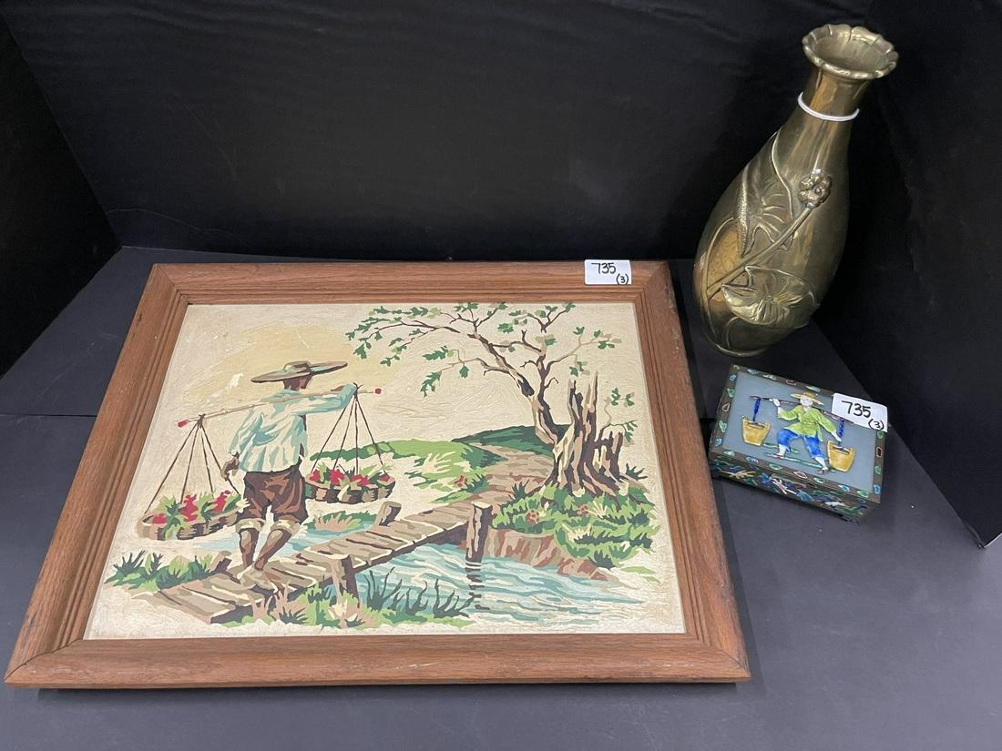 Asian Mixed Lot incl Bronze Vase, etc (1 of 8)