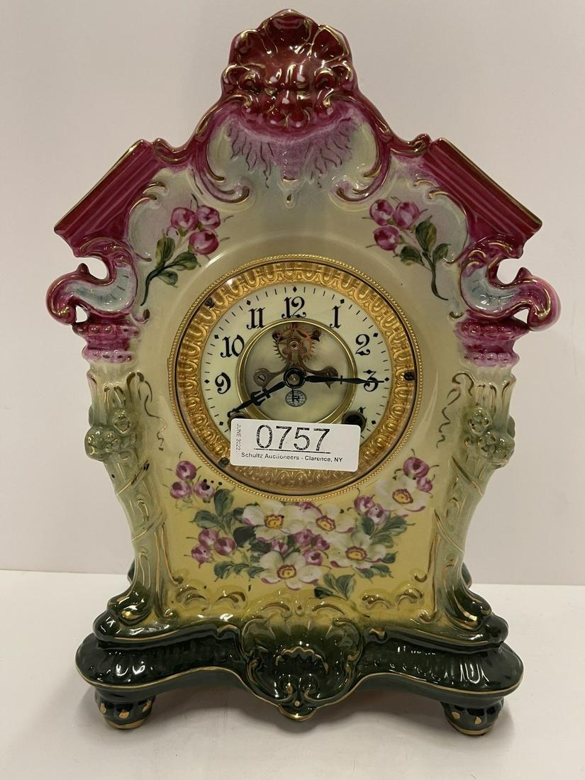 China Case Clock Decorated w/ Roses (1 of 15)