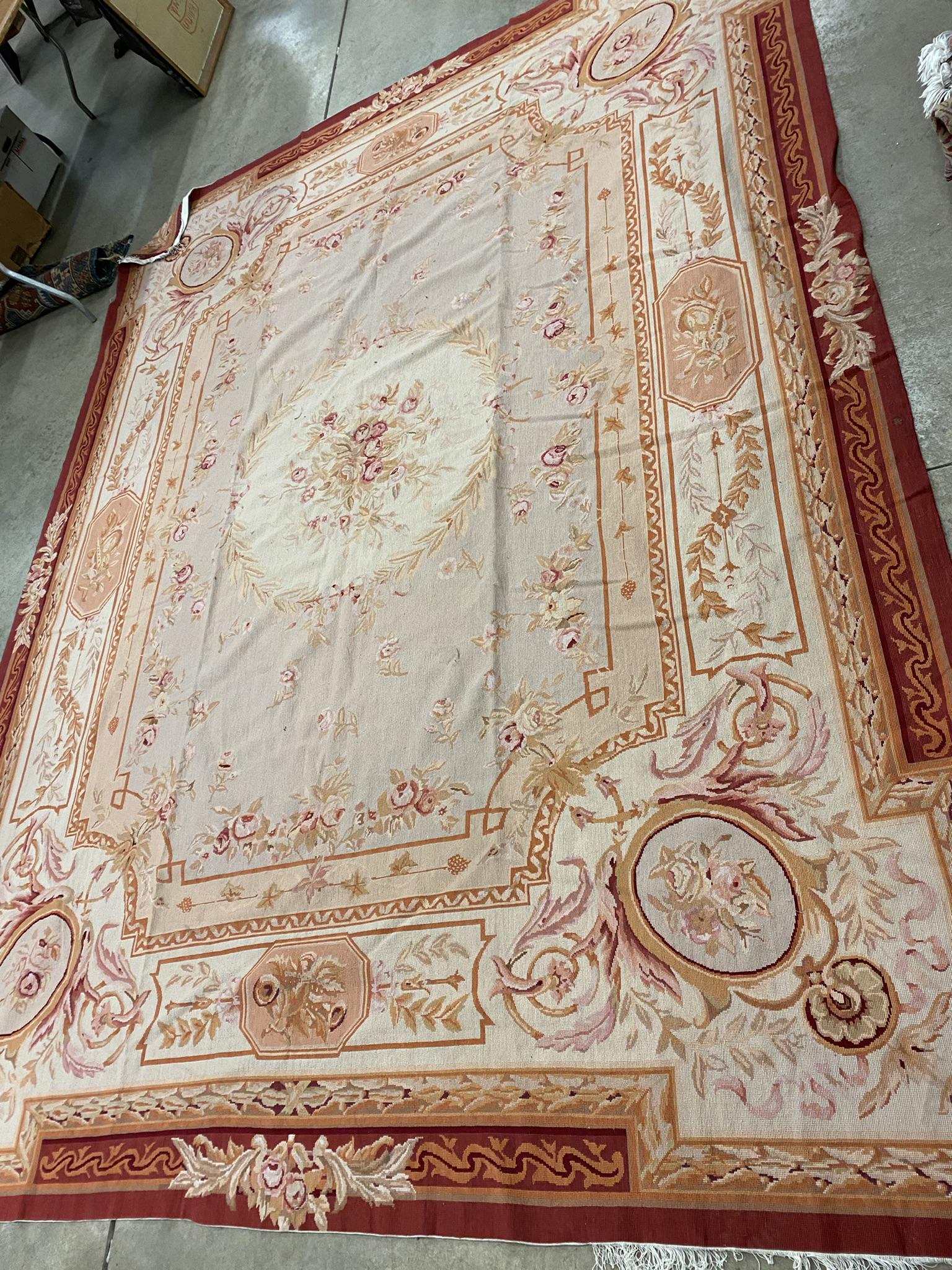 Room Size Needlepoint Rug with floral design (1 of 4)