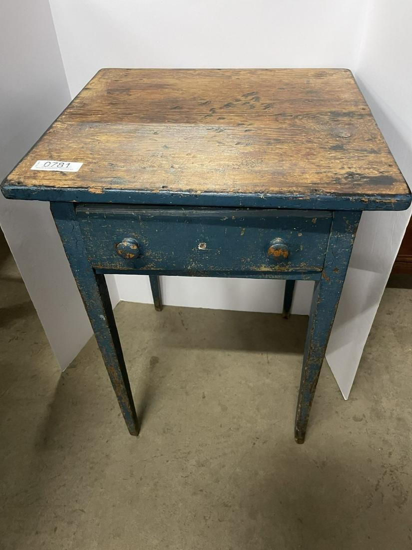 One Drawer Stand w/ Blue Paint (1 of 7)
