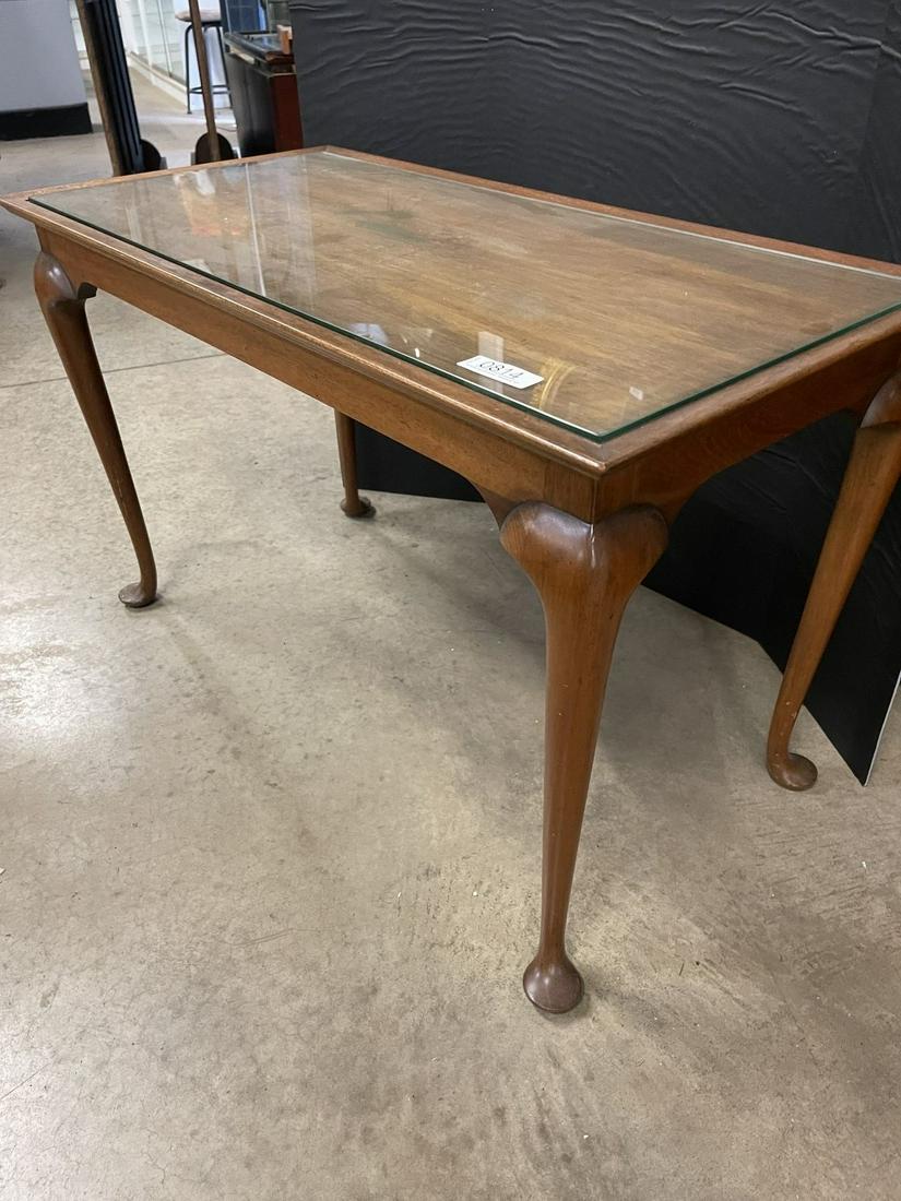 Mahogany Kittinger Table w/ Glass top (1 of 3)