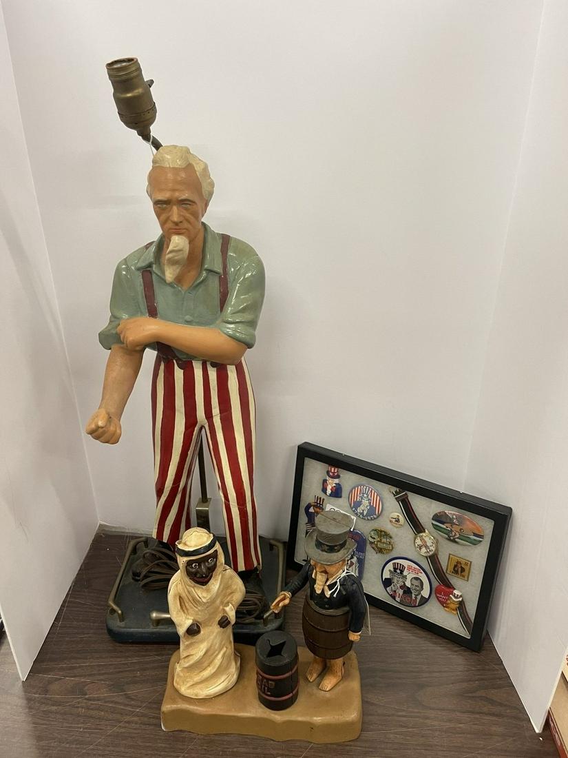 Uncle Sam Lamp, Uncle Sam Bank, Etc (1 of 9)