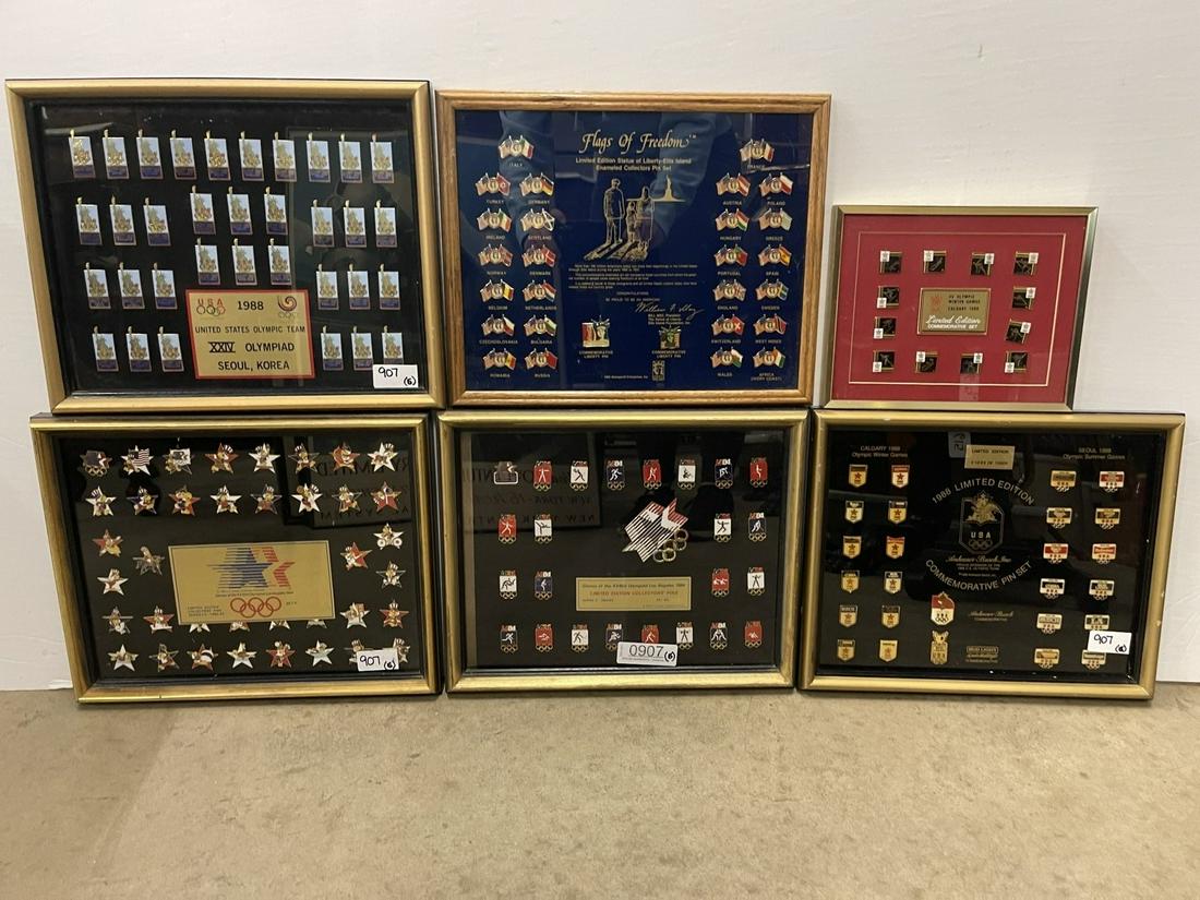 6 Framed Lots of Olympic Pins (1 of 8)