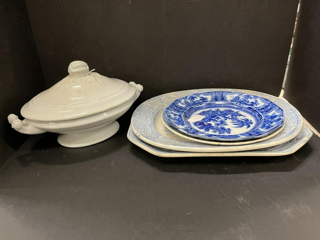 Ironstone Covered Vegetable, Flo Blue etc (1 of 10)