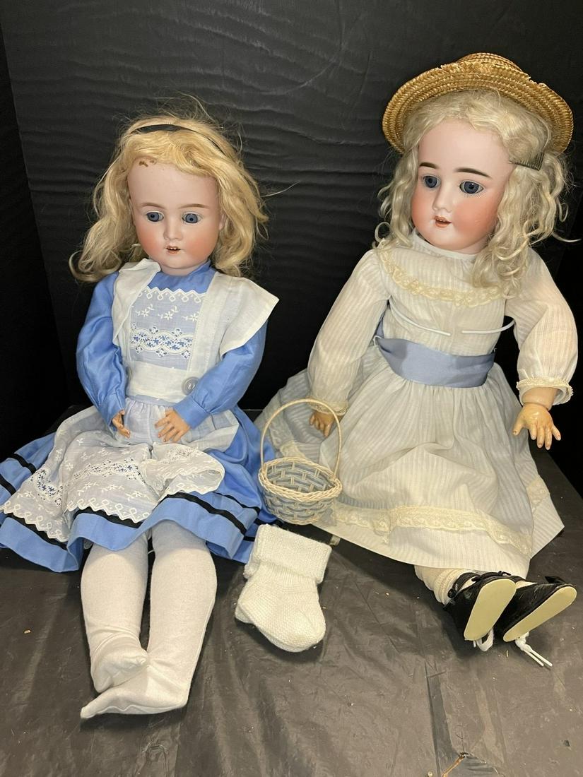 2 Bisque Head Dolls incl 1 Marked Germany: 2 Bisque Head Dolls incl 1 Marked Germany #63 (24") and 1 Marked 282KH -