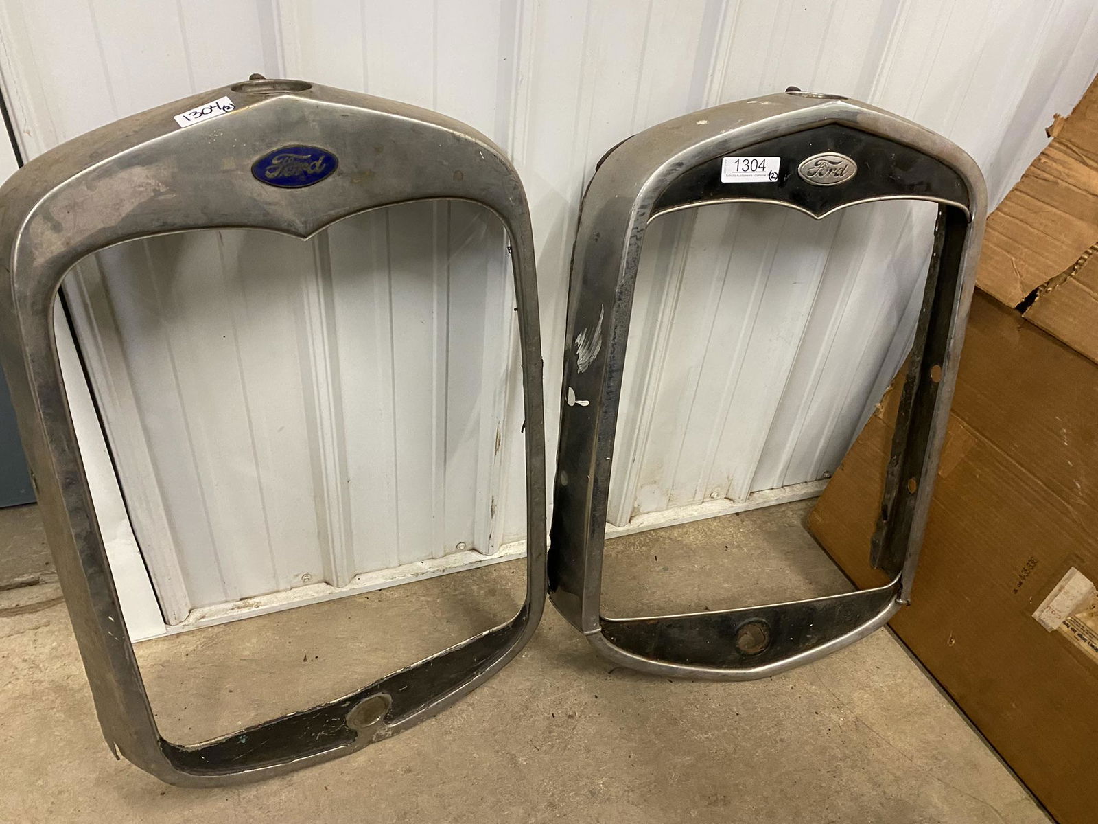 2 Ford Model A Radiator Surrounds: 2 Ford Model A Radiator Surrounds - Approx. 20" x 5" x 29" h
