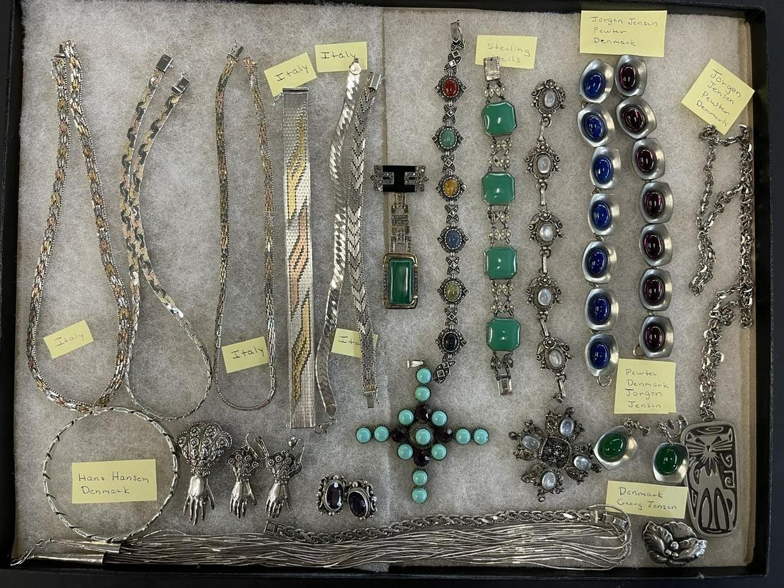 Tray of Costume Jewelry incl. Georg Jenson, etc (1 of 11)