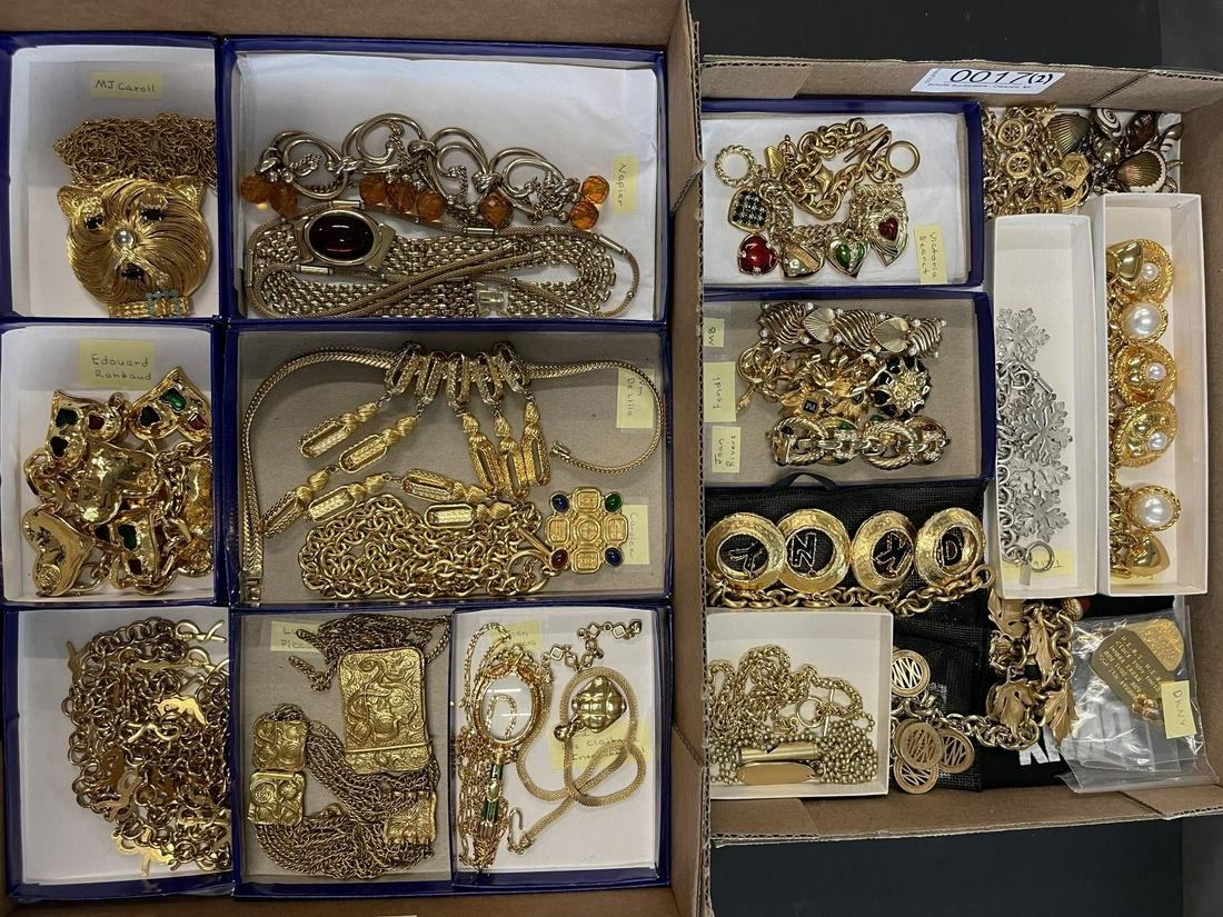 2 Trays Costume Jewelry incl. Lucien Piccard etc (1 of 15)