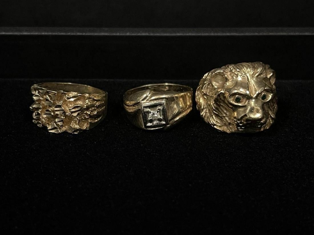 3 14k Gold Rings, approx. 31.9g (1 of 10)