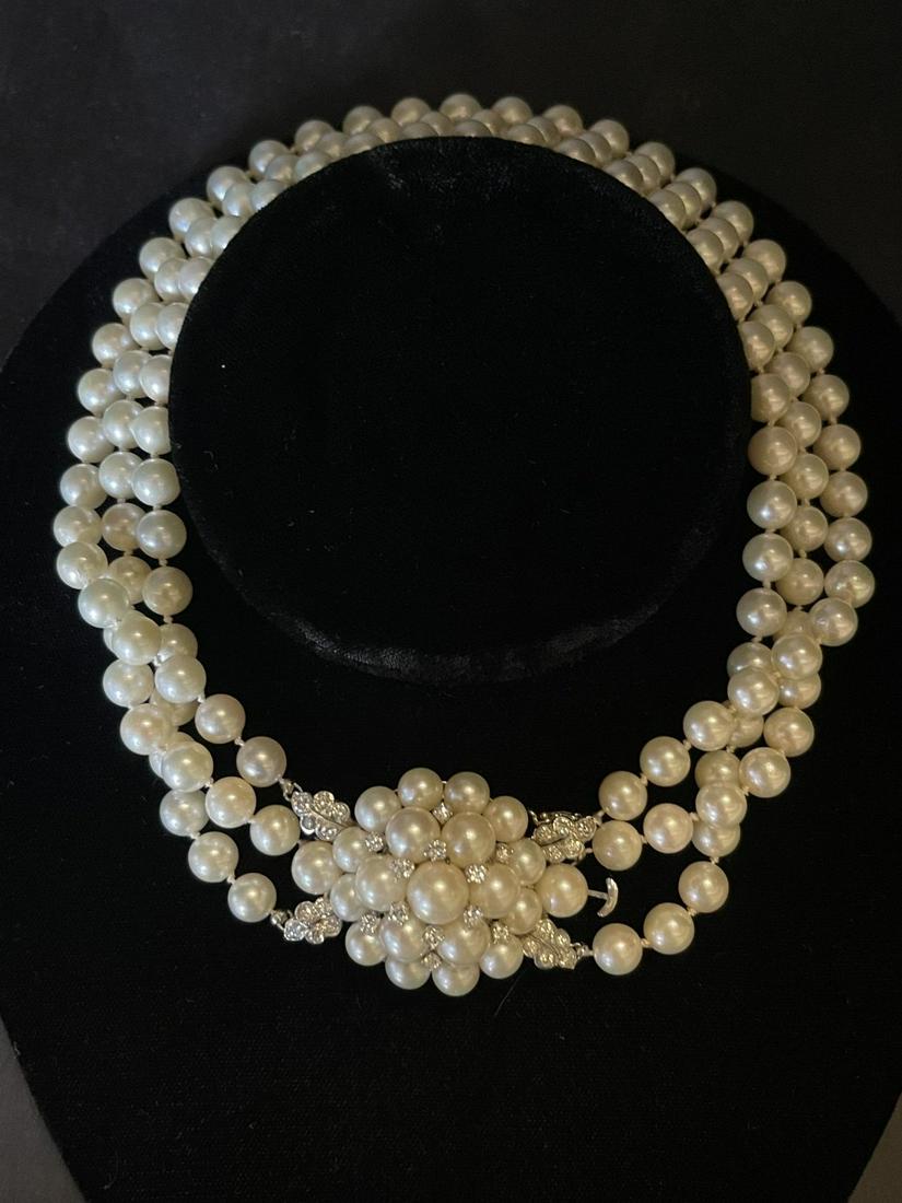 Pearl & Diamond Choker Necklace (1 of 6)