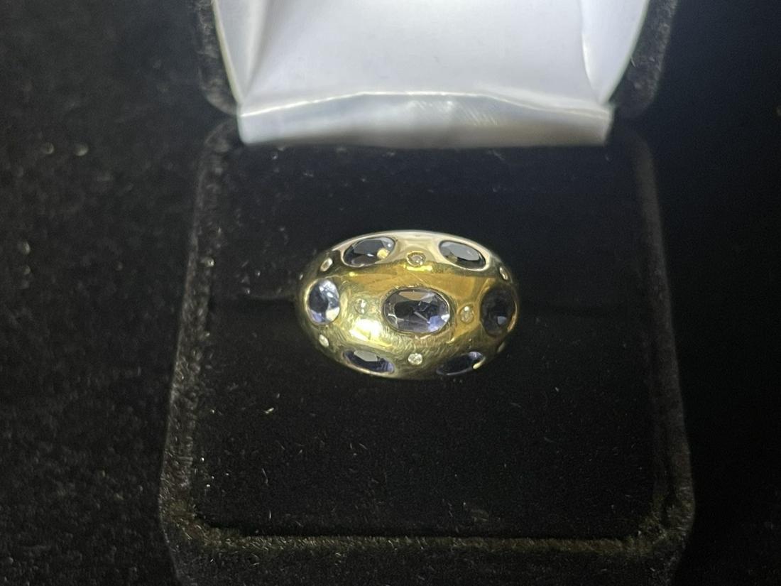 10k Gold Ring w/ Small Diamonds & Tanzanites (1 of 9)