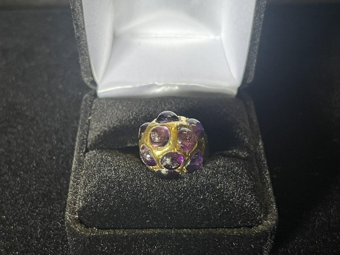 High Content Gold Ring w/ Amethyst (1 of 9)
