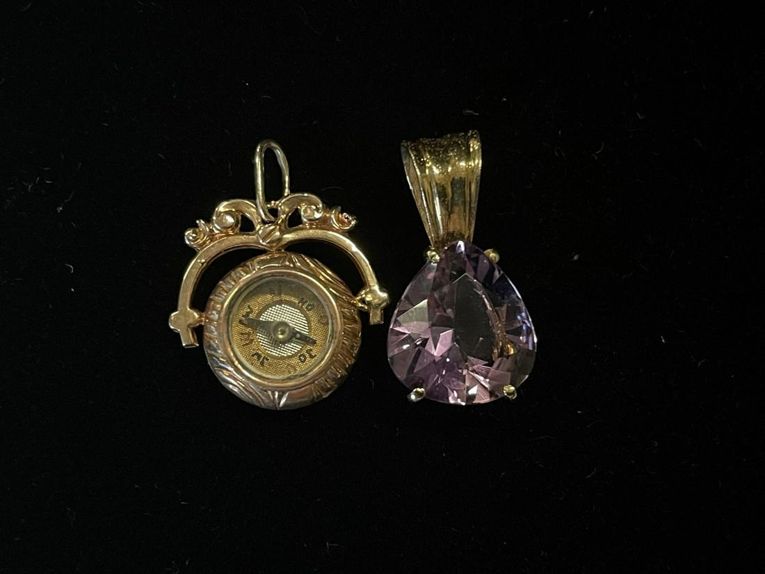 2 Gold Pendants incl. 14k Gold Compass Pendant (1 of 9)