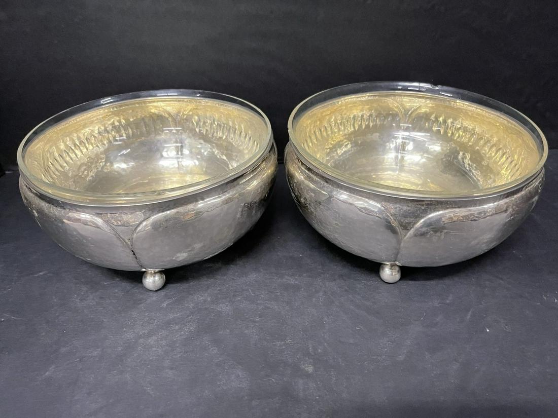 2 European 800 Silver Bowls with Glass Liners (1 of 11)