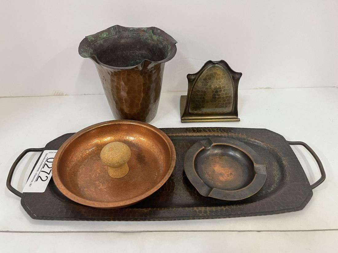 Roycroft Lot incl. Hammered Tray, Vase, etc (1 of 12)