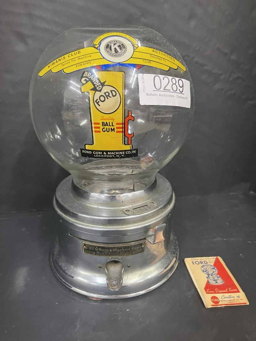 Ford 1 Cent Gum Ball Machine with Lock & Key (1 of 11)