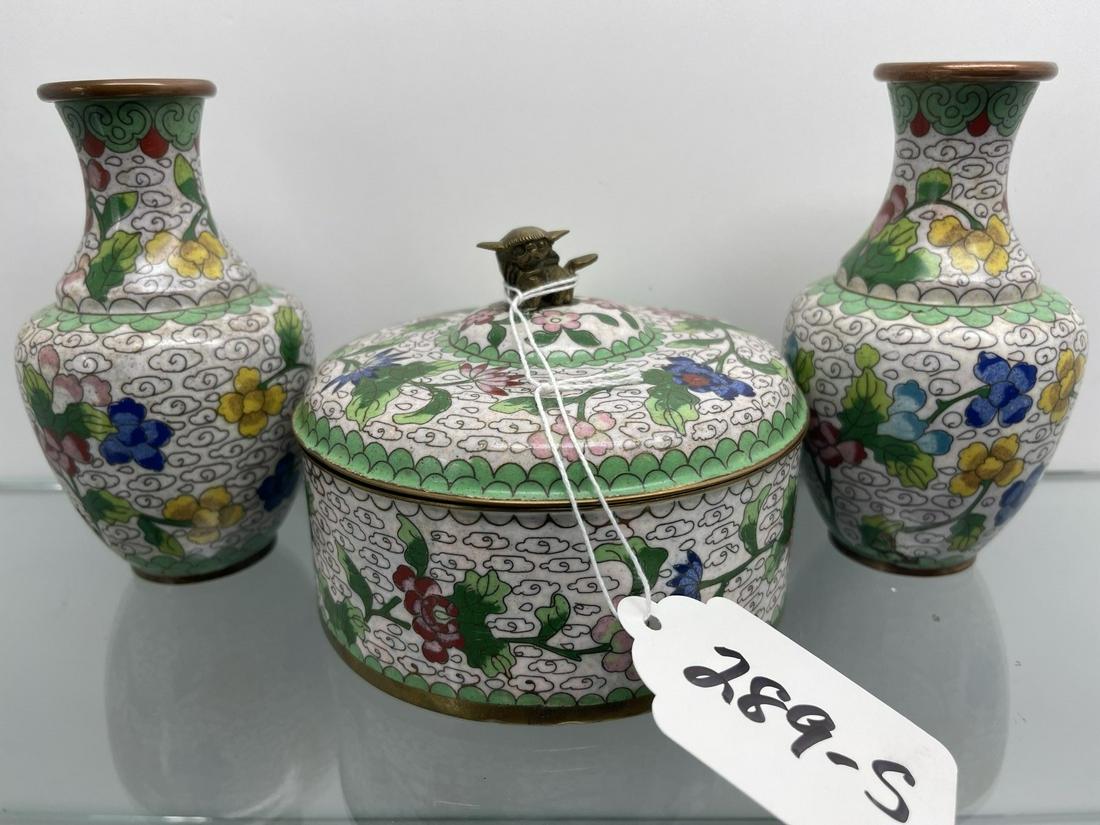 3pcs Chinese Cloisonne (1 of 2)