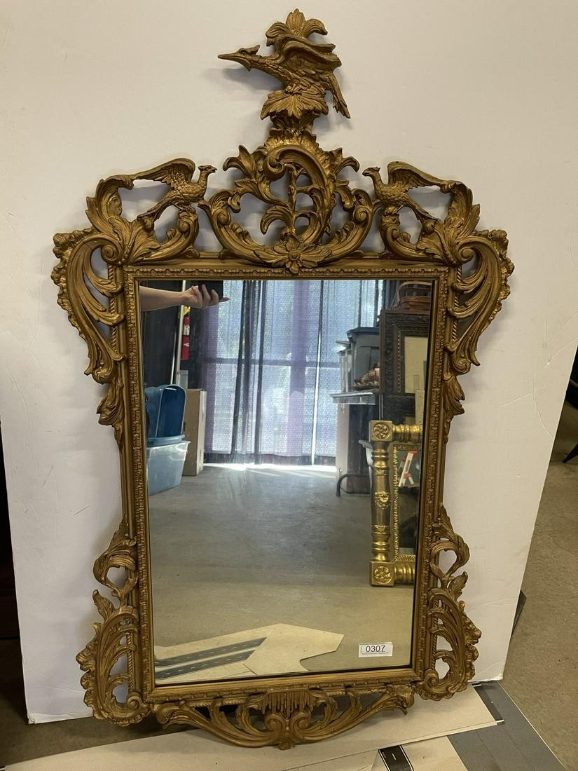 Ornately Carved Wood Mirror with Eagles (1 of 7)