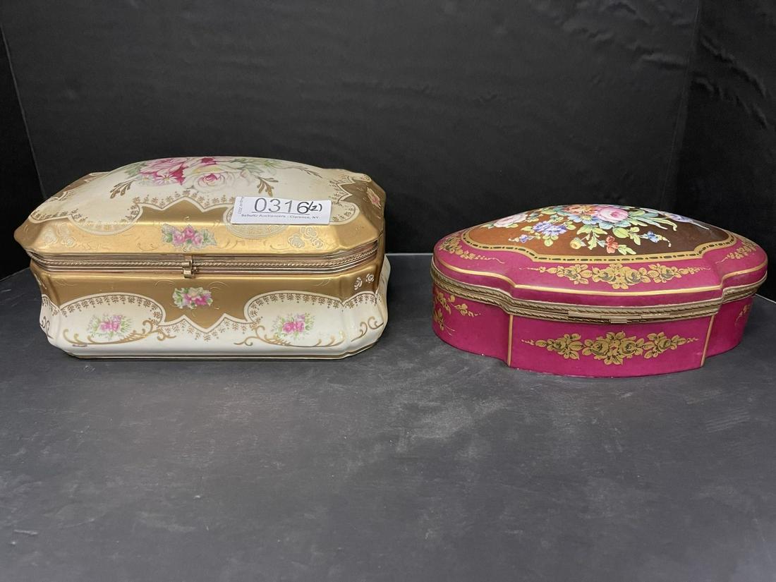 2 Fine Hand Painted Porcelain Boxes (1 of 13)