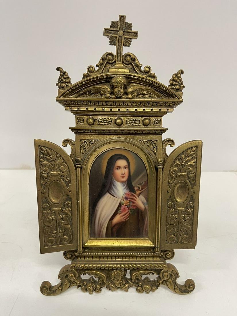 Hand Painted Religious Porcelain in frame (1 of 9)