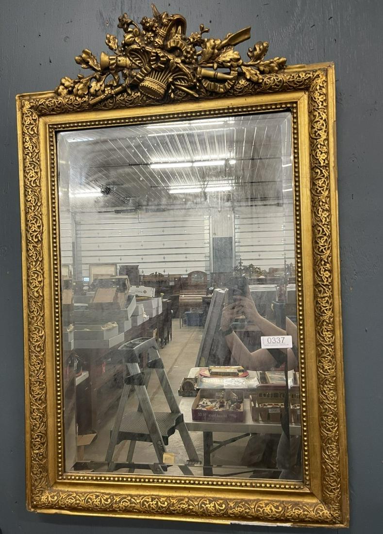 Beveled Mirror in Carved Gold Frame (1 of 7)