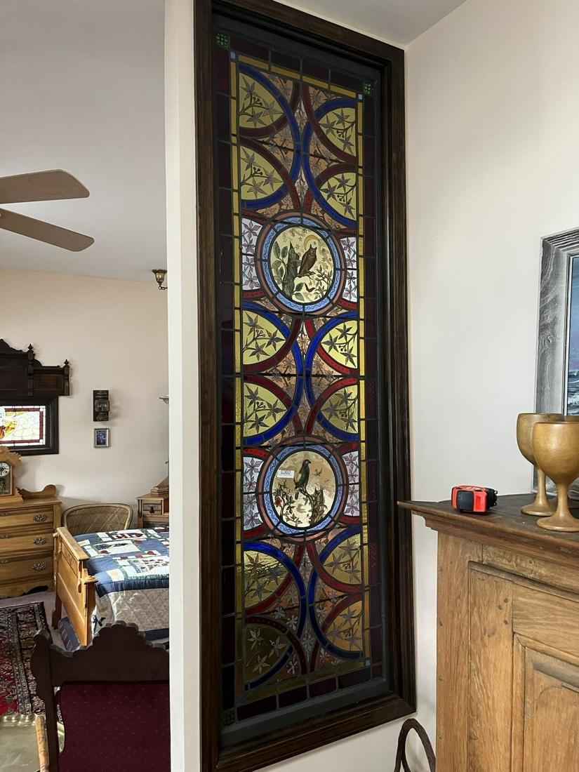 Fabulous Victorian Painted & Leaded Glass Window (1 of 7)