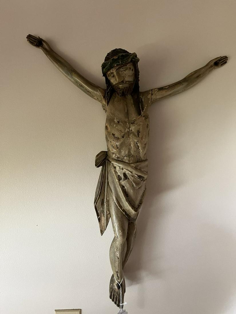 Antique Carved Statue of Jesus (1 of 4)