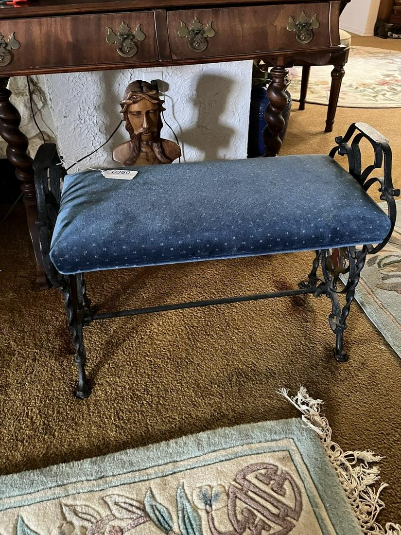 Small Cast Iron Bench w/ Winged Griffins (1 of 3)