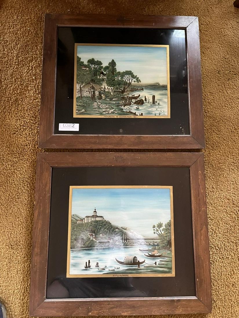 Pair of Reverse Paintings on Glass (1 of 3)