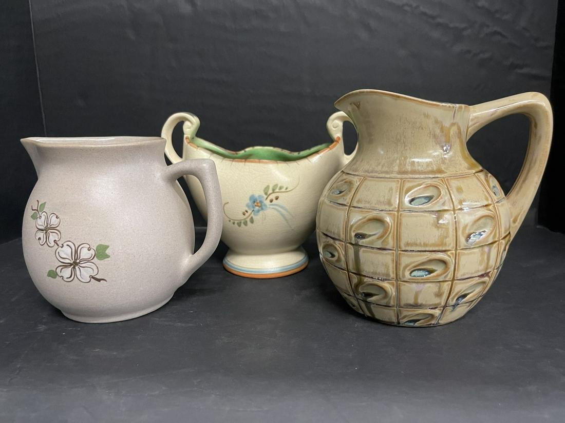 3pc. Pottery incl. Denbac Pitcher, etc (1 of 12)