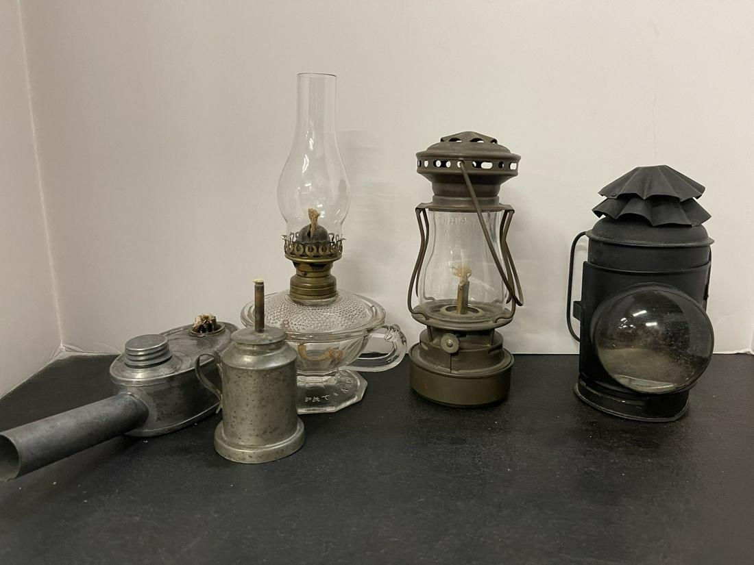 Group of Lamps incl. Dietz Police Lantern: Group of Lamps incl. Dietz Police Lantern -