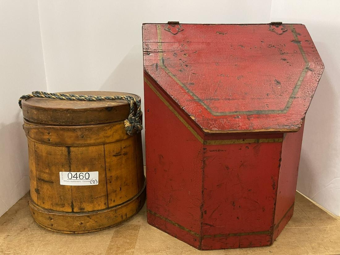 Ferkin Bucket, Red Wood Country Store Bin (1 of 7)