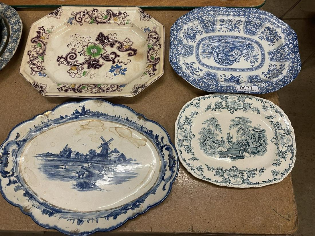 4 Serving Platters incl Spode Turkey Platter: 4 Serving Platters incl Spode Turkey Platter -