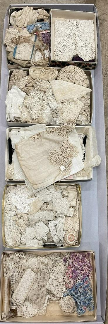 Lot of Vintage, Antique Lace Trim, Etc.: Lot of Vintage, Antique Lace Trim, Etc. -