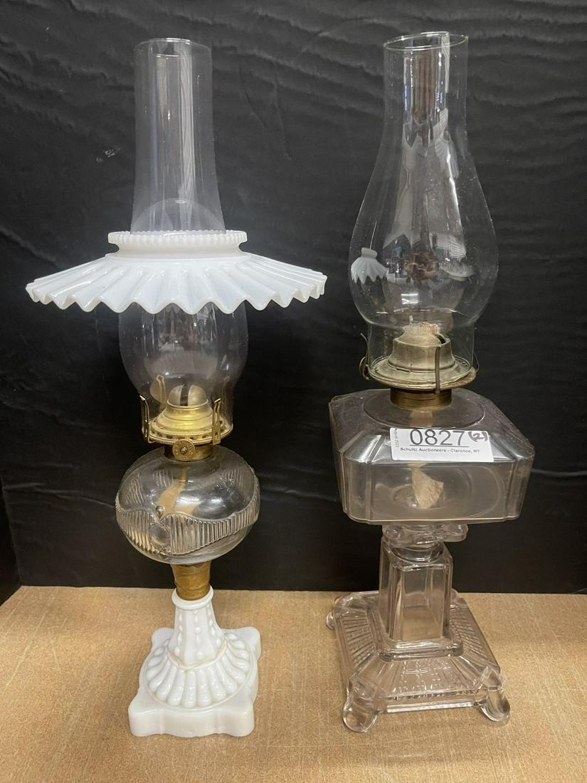 2 Early Glass Oil Lamps (1 of 11)
