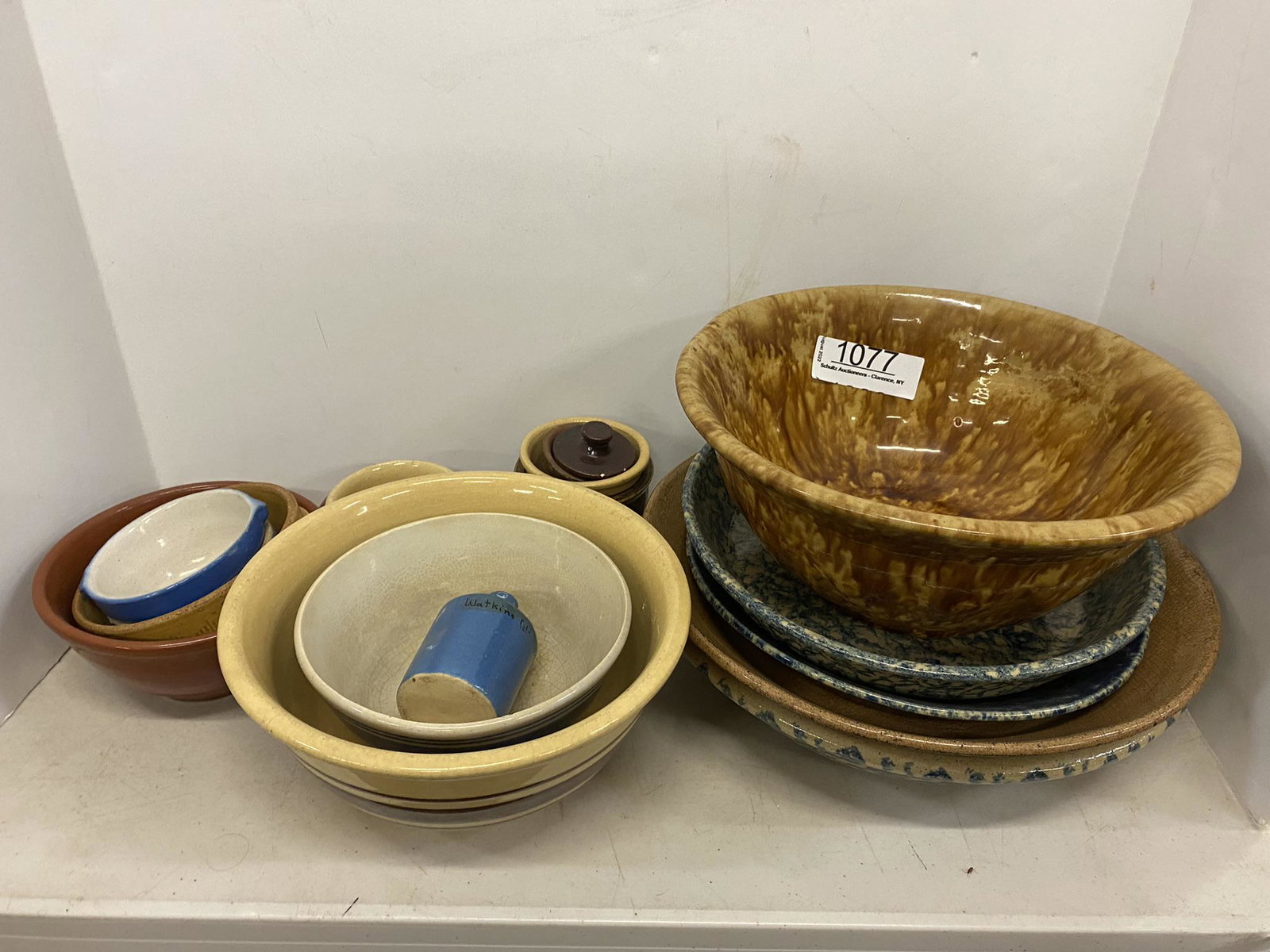 Group of Yellow Ware, Blue Sponge Ware (1 of 5)