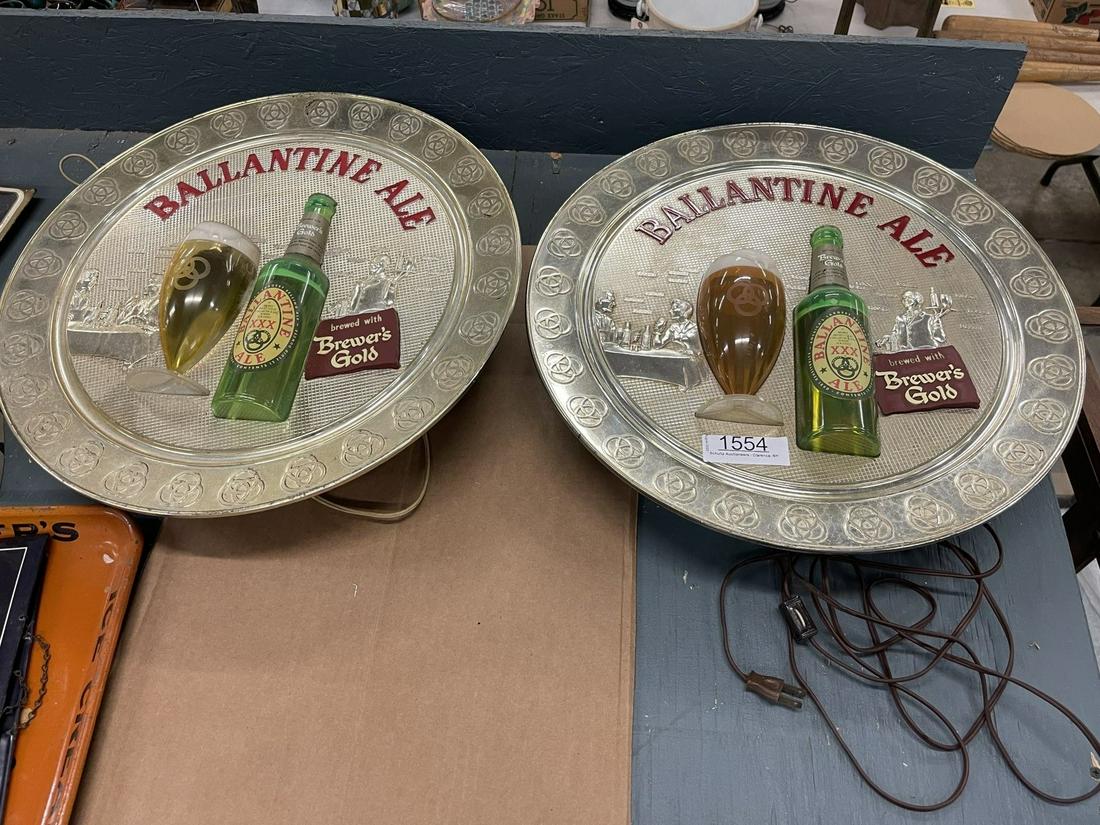 2 Ballentine Ale Light Up Advertising Signs: 2 Ballentine Ale Light Up Advertising Signs - approx 18.5" x 3.5"