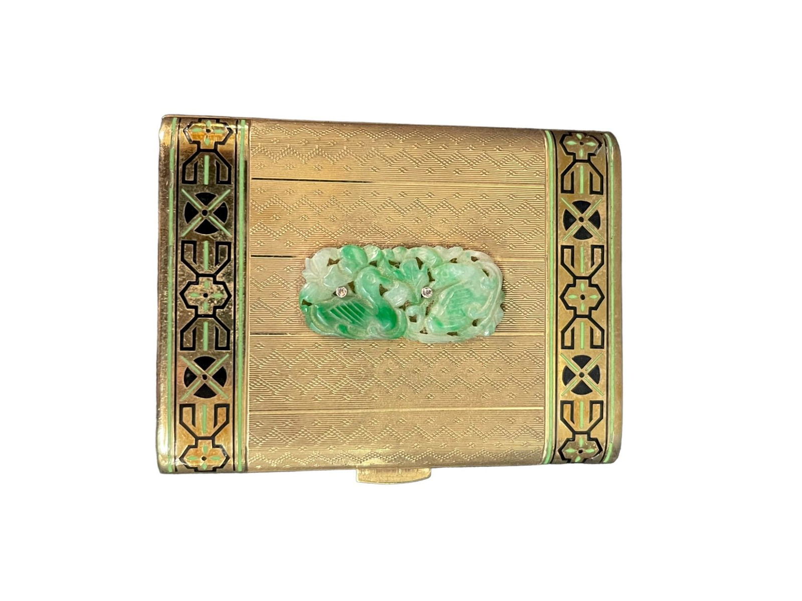 14k Gold & Jade Art Deco Card Case 1928 (1 of 7)