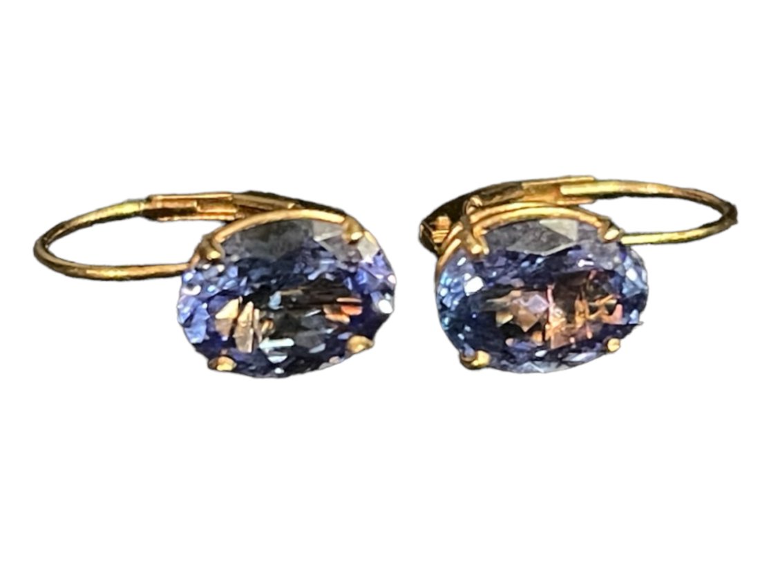 14k Gold & Tanzanite Earrings: 14k Gold & Tanzanite Earrings -