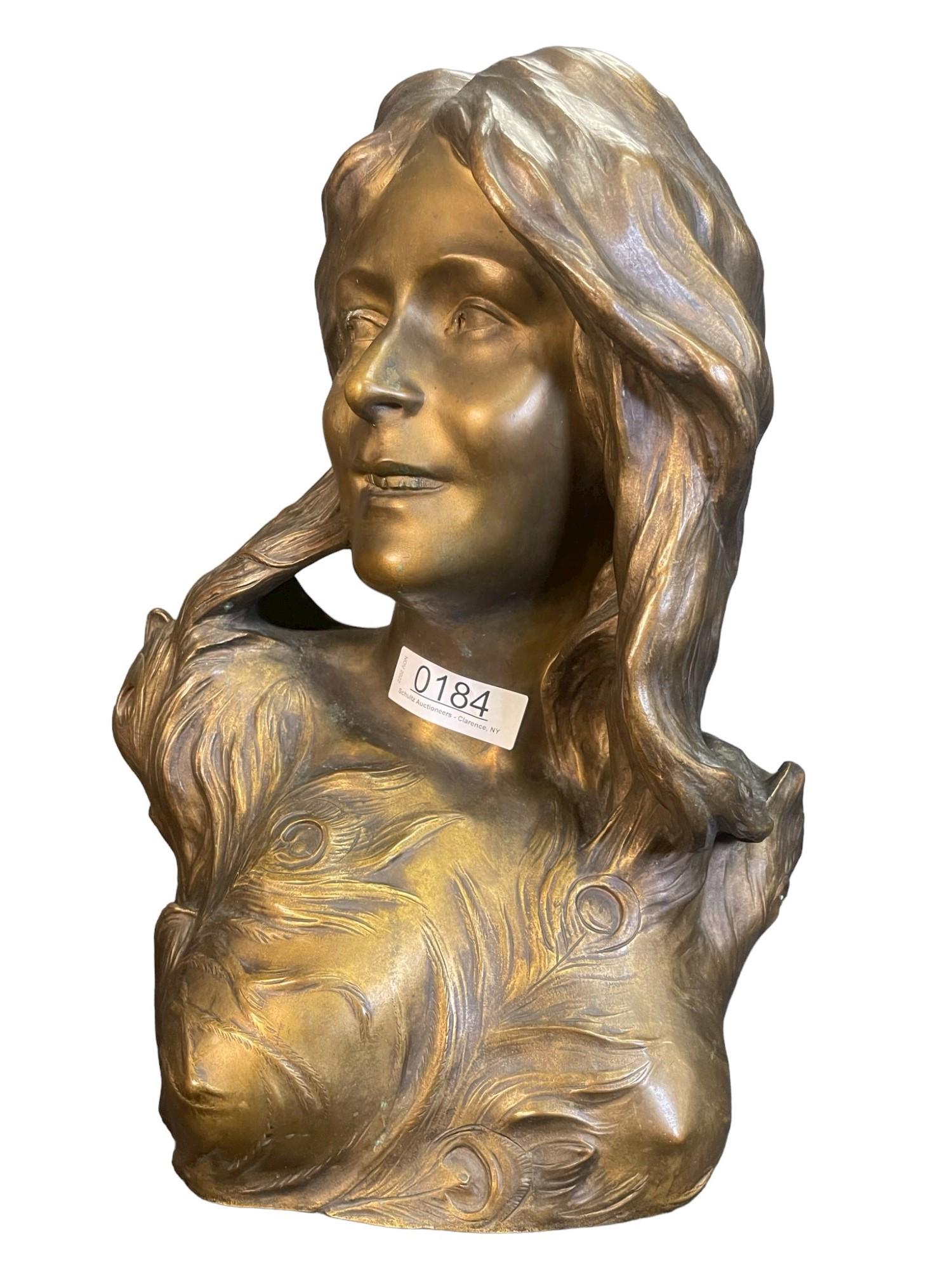 L. Savine Bronze Art Nouveau Female Bust (1 of 5)