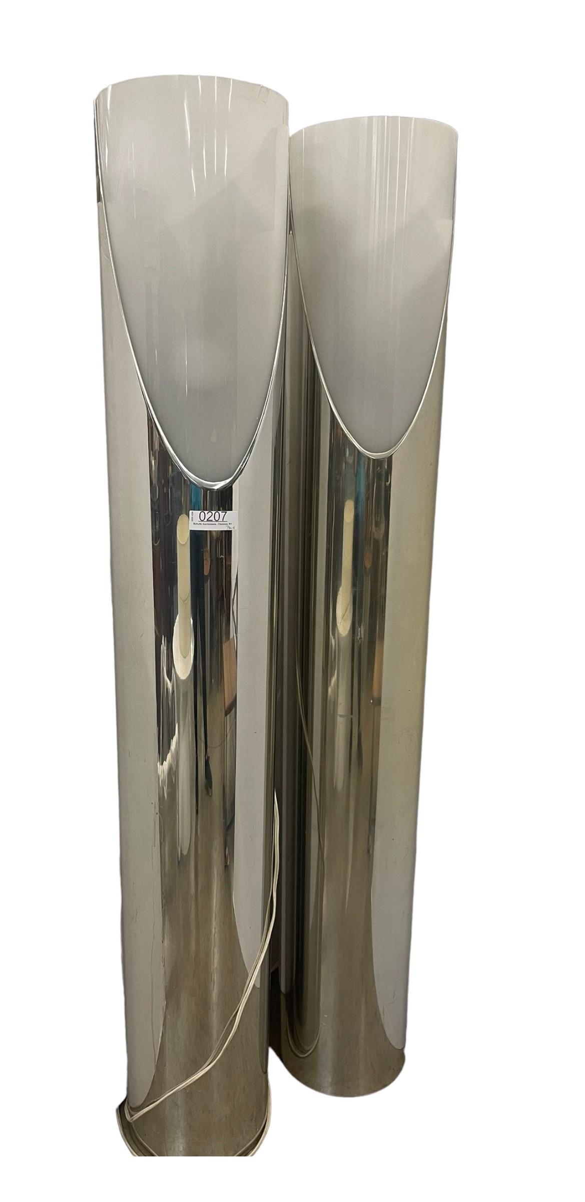 Pair Mid Century Chrome Lamps by Paul Mayen (1 of 8)