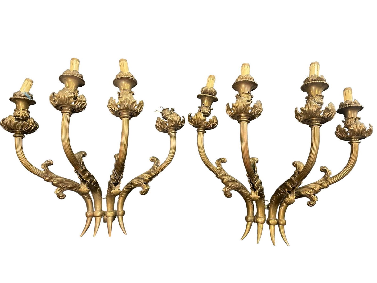 Pair 4 Light Bronze Wall Sconces (1 of 9)