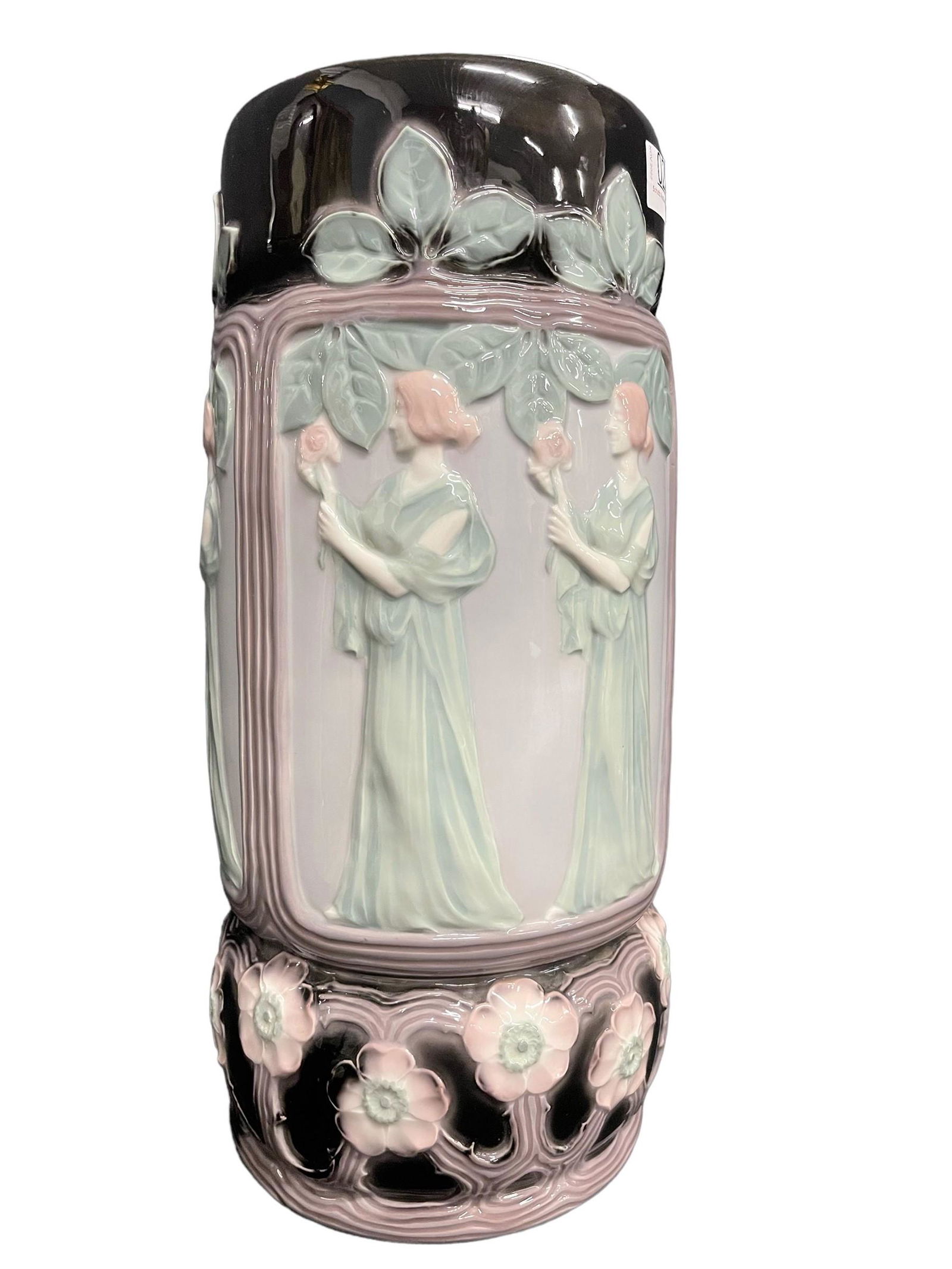 Rorstrand Pottery Tall Art Nouveau Vase: Rorstrand Pottery Tall Art Nouveau Vase - Approx. 8 1/2 x 18 1/2 H
