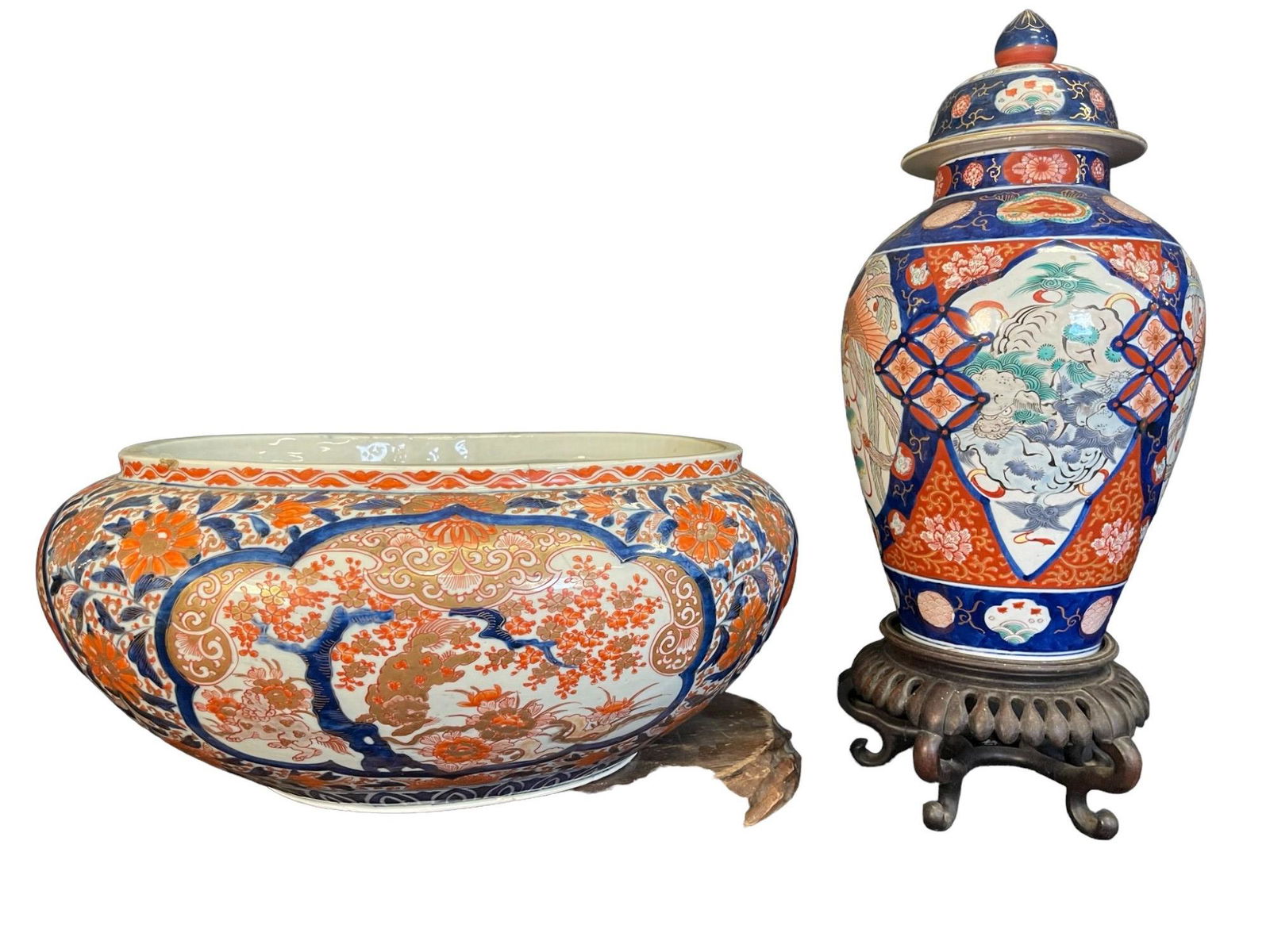 Large Asian Porcelain Bowl & Covered Vessel (1 of 10)