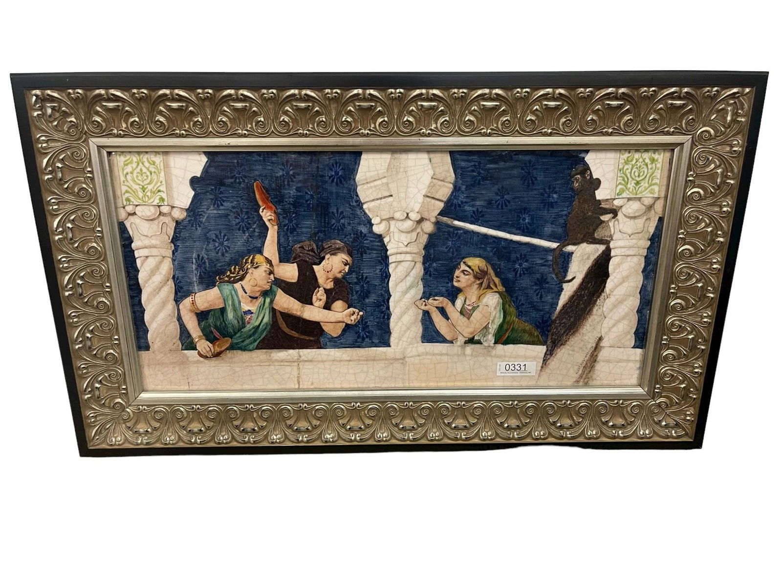 Alex Aug Hirsch 1873 Framed Tile of Greek Women (1 of 6)