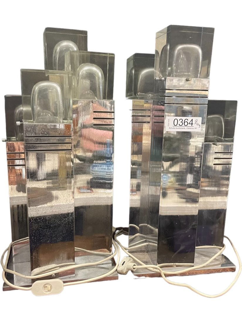 Pair Sclolari Italian Cubed Table Lamps (1 of 6)