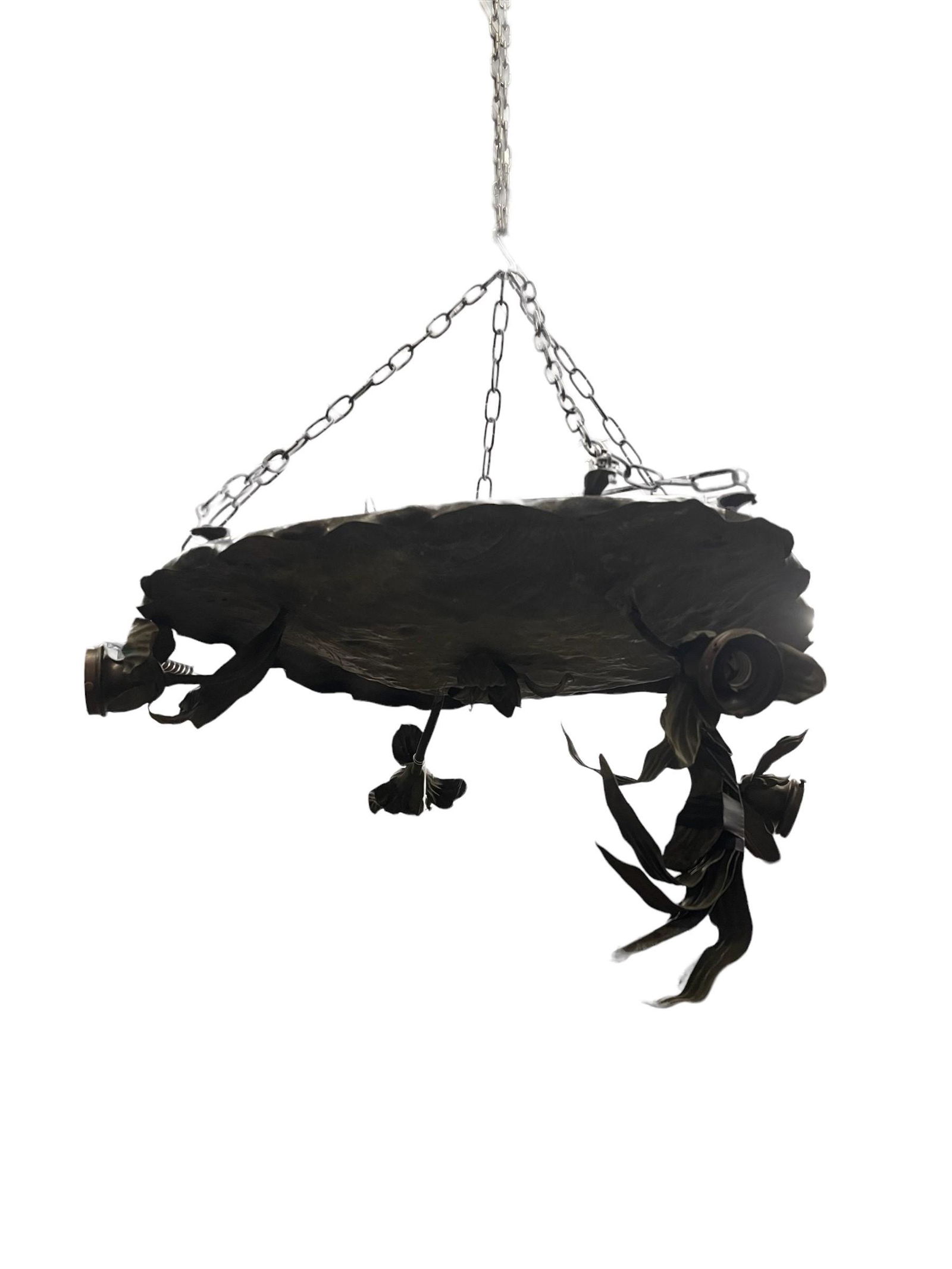 Metal 4 Light Flower Light Fixture (1 of 10)